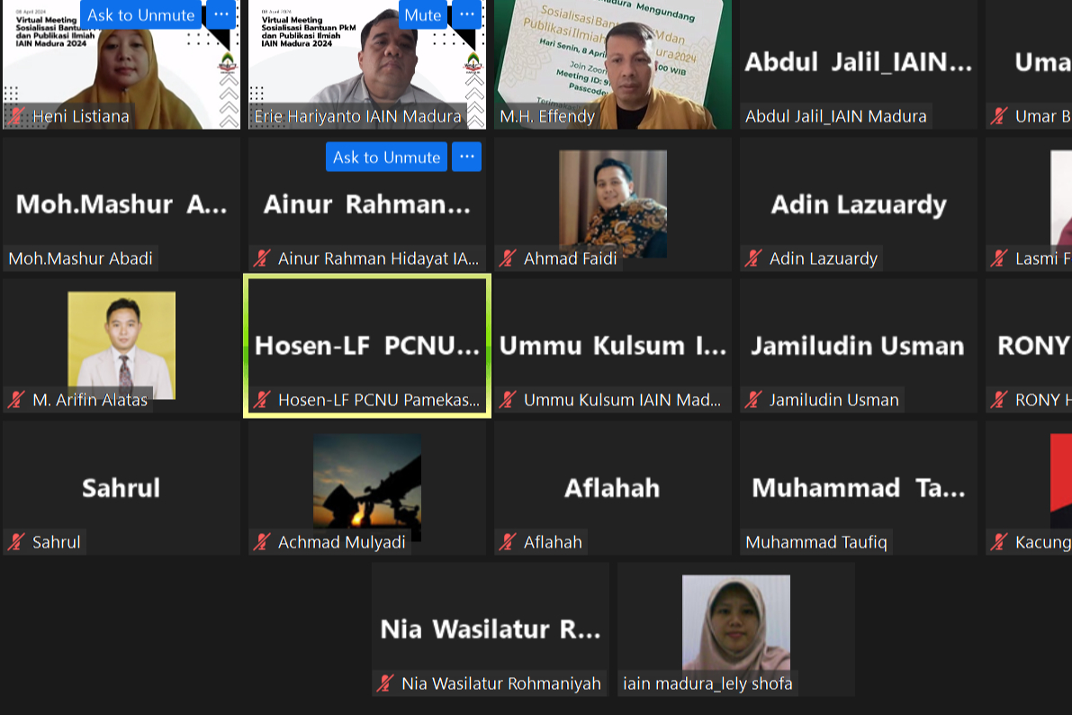 LP2M IAIN Madura Sosialisasikan Hibah Pengabdian Kepada MasyarakatÂ  dan Publikasi Ilmiah 2024